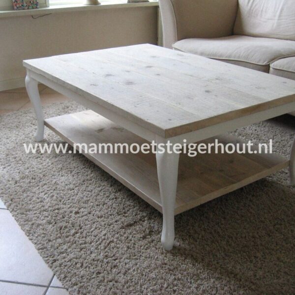 Steigerhout  Salon tafel  Queen Ann+ onderblad