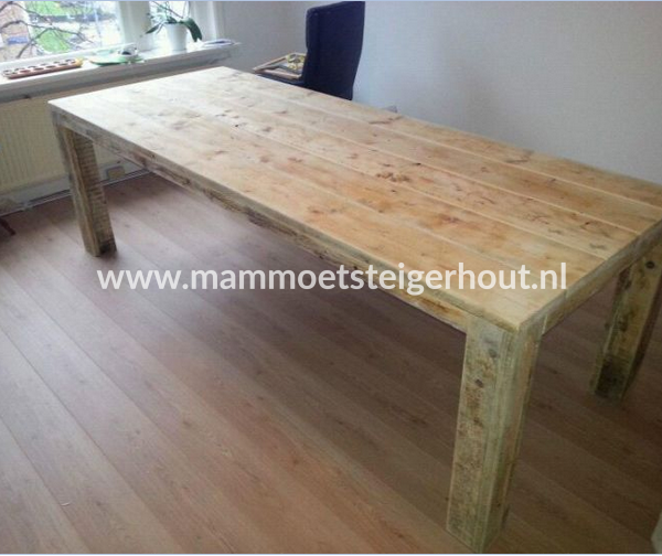 Steigerhout tafel Blokpoot